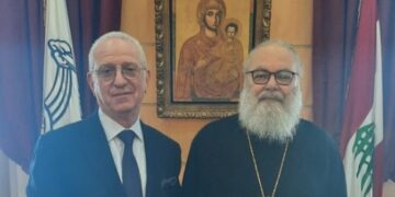 مشاورات وطنية وأرثوذكسية  بين البطريرك يوحنا العاشر و أبو فاضل