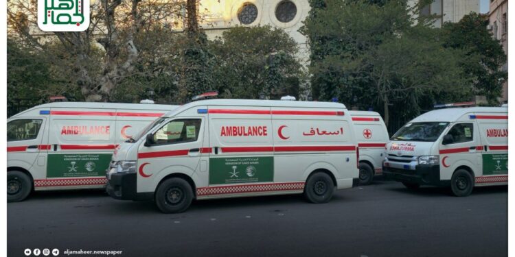 الصحة العالمية:تسليم وزارة الصحة فى سورياسيارات إسعاف من مركز الملك سلمان للإغاثة