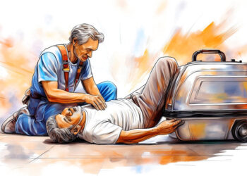 محكمة مدنية ابتدائية في دبيتُلزم "حامل أمتعة" سقط من طابقَيْنورب العمل وشركة الـ TPAتسديد مبلغ علاج العامل للمستشفى...