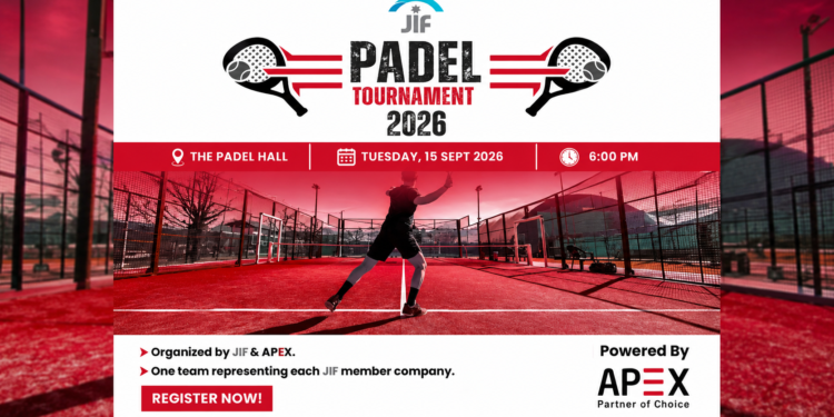 من مكاتب التأمينإلى ملاعب البادل:بطولة JIF 2026 تجمعالقطاع الأردني برعاية APEX...