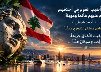 "إذا أصيب القوم في أخلاقهمفأقم عليهم مأتماً وعويلاً!"( أحمد شوقي )د. الياس ميشال الشويري معقّباً :إذا بقيت الأخلاق جريحةًفكل أصلاح سيظلّ هشًّا...